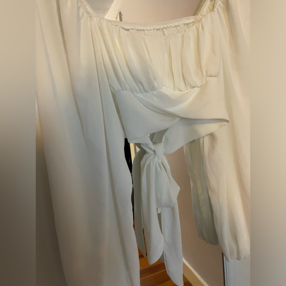 SHEIN White Ruffled Blouse